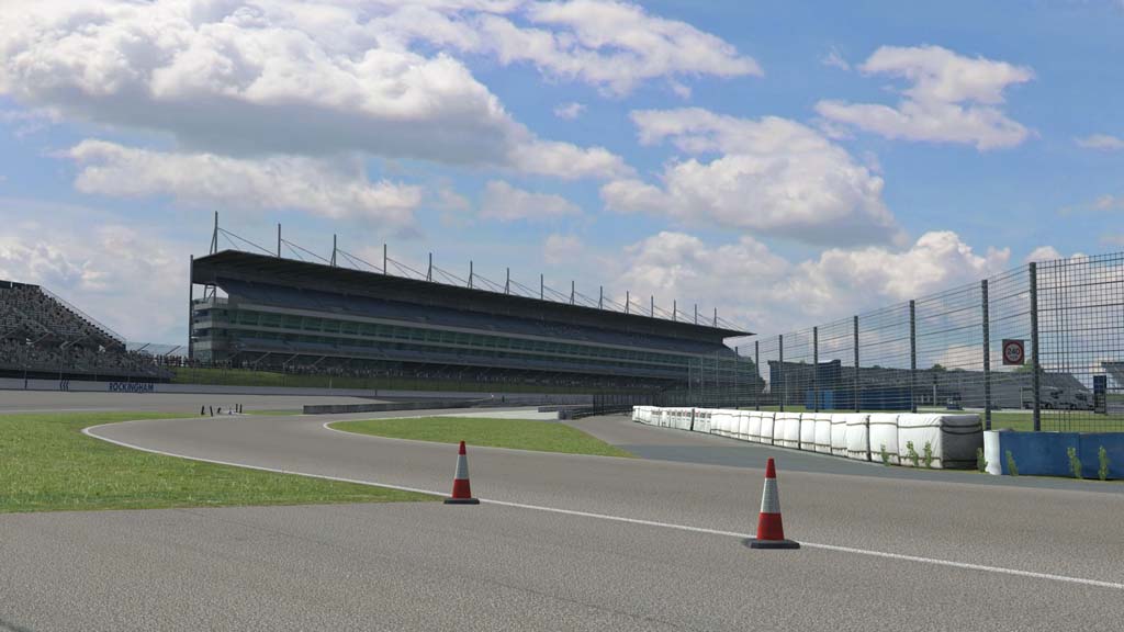 Exit the pits onto the Rockingham oval Exit the pits onto the Rockingham oval
